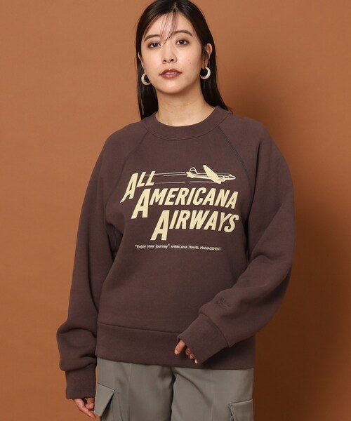 「AMERICANA」 スウェットカットソー 00 ブラウン レディースの画像