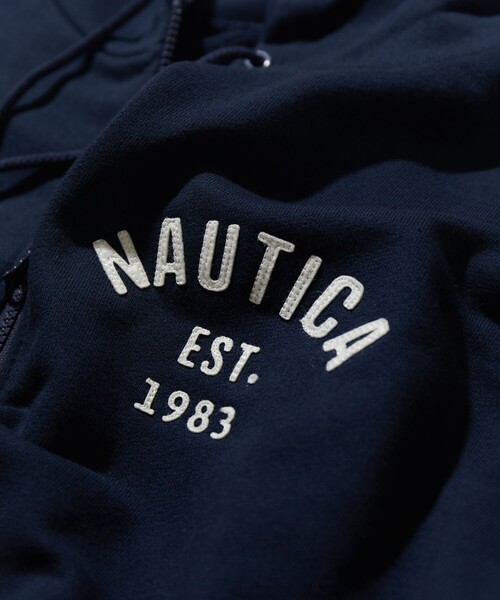 「NAUTICA」 ジップアップパーカー MEDIUM ネイビー メンズの画像