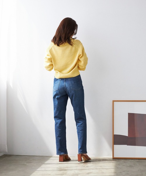 「YANUK」 デニムパンツ 22inch インディゴブルー レディースの画像