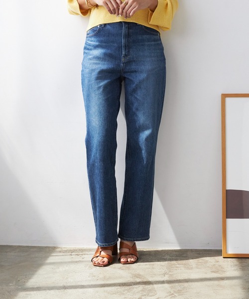 「YANUK」 デニムパンツ 22inch インディゴブルー レディースの画像