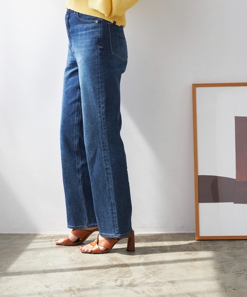 「YANUK」 デニムパンツ 22inch インディゴブルー レディースの画像