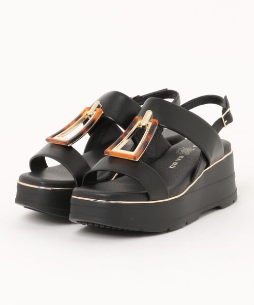 サンダル 厚底べっ甲メタルサンダル　1320735 レディースの画像