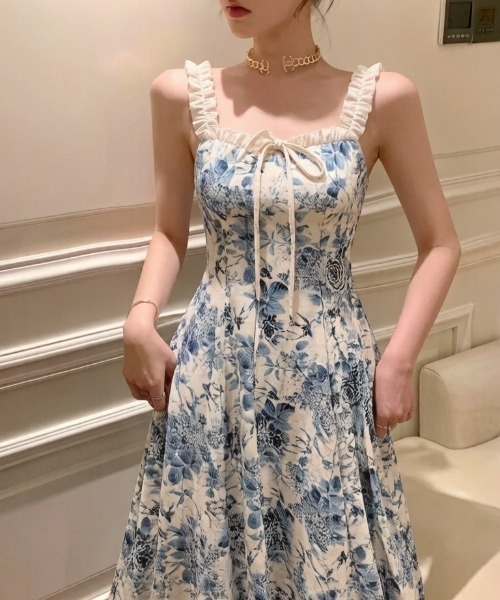 gossip!ロサンゼルス ワンピース 「Y2Kガーリー」小柄さん向けレトロ花