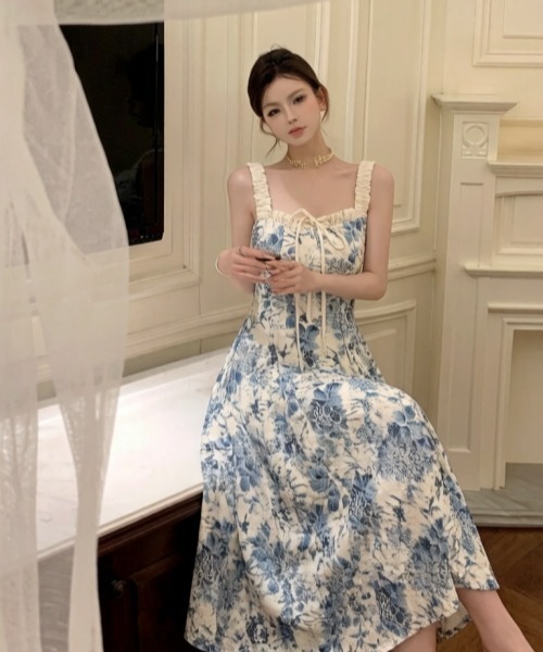 gossip!ロサンゼルス ワンピース 「Y2Kガーリー」小柄さん向けレトロ花