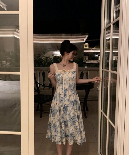 gossip!ロサンゼルス ワンピース 「Y2Kガーリー」小柄さん向けレトロ花