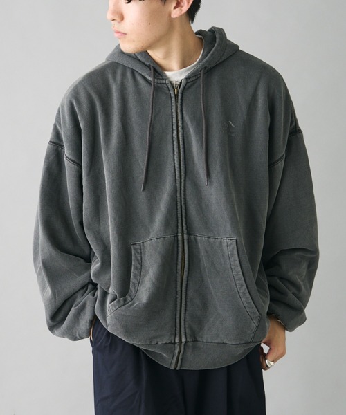 「Franklin Climbing」 ジップアップパーカー LARGE ライトグレー メンズ_画像2