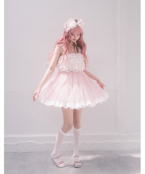 ワンピース lacy tulle camisole onepieceの画像