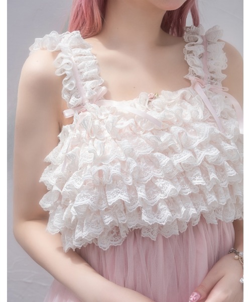 ワンピース lacy tulle camisole onepieceの画像