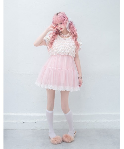 ワンピース lacy tulle camisole onepieceの画像