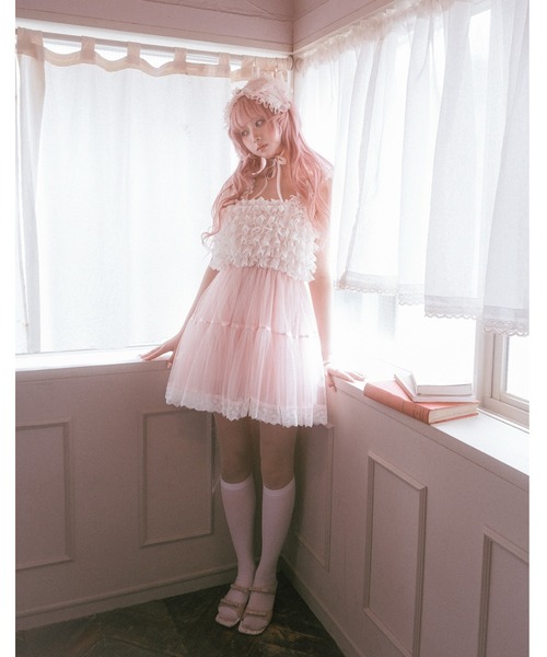 ワンピース lacy tulle camisole onepieceの画像
