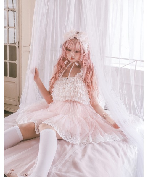 ワンピース lacy tulle camisole onepieceの画像