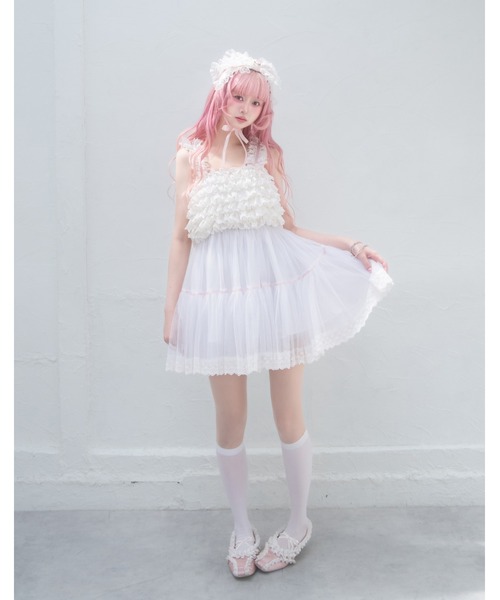 ワンピース lacy tulle camisole onepieceの画像