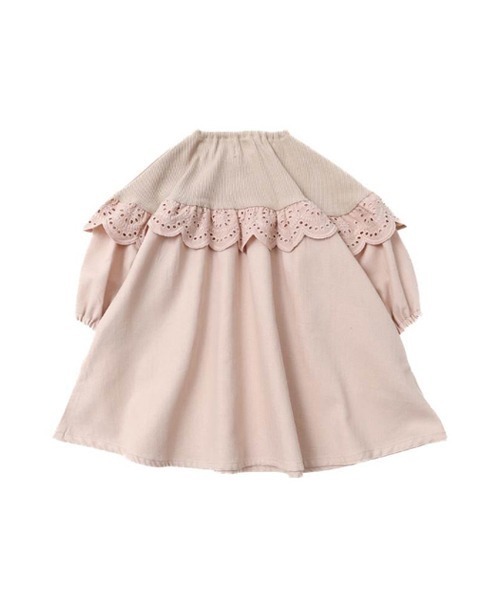 「Biquette Club」 「KIDS」ドッキングワンピース 120cm ベージュ キッズ_画像4