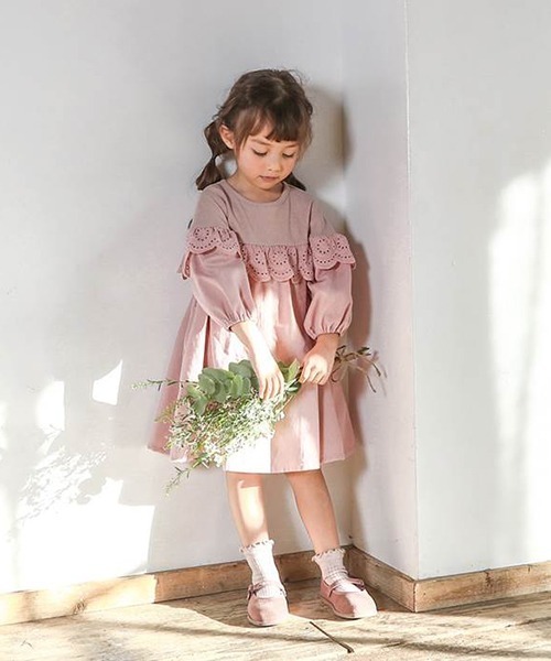 「Biquette Club」 「KIDS」ドッキングワンピース 120cm ベージュ キッズ_画像8