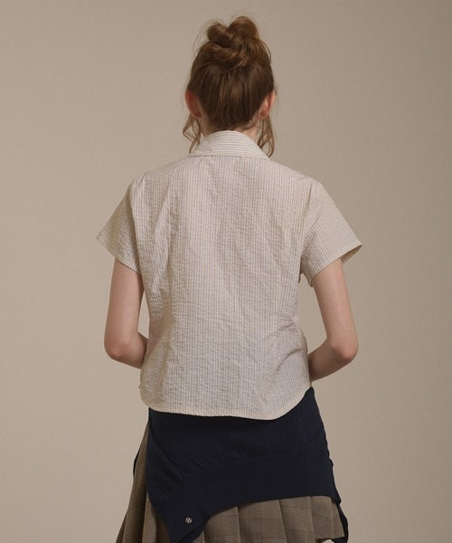 hazyl ブラウス シャツ gather design short sleeve shirt / ギャザー 