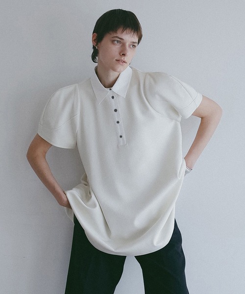 ROUND SLEEVE POLO TOPS レディース | MANOF | 01