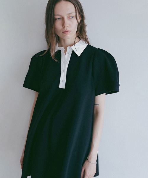 ROUND SLEEVE POLO TOPS レディース | MANOF