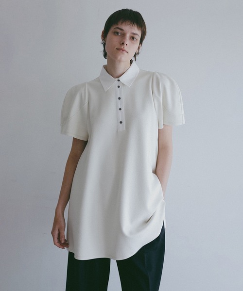 ROUND SLEEVE POLO TOPS レディース | MANOF | 03