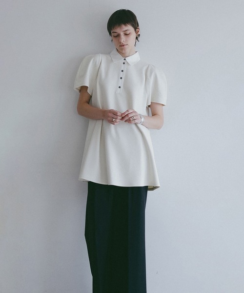ROUND SLEEVE POLO TOPS レディース | MANOF | 04