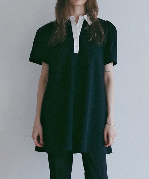 ROUND SLEEVE POLO TOPS レディース | MANOF | 15
