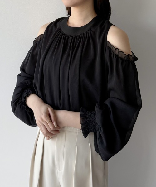 「mipiarl」 長袖ブラウス MEDIUM アイボリー レディース_画像6