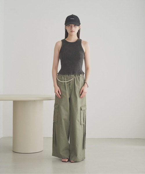 SOEMIN（ソミン） タンクトップ ノースリーブ Pigment sleeveless top 