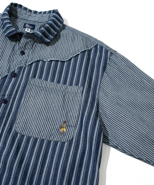 「go slow caravan」 長袖シャツ MEDIUM サンドベージュ メンズ_画像3