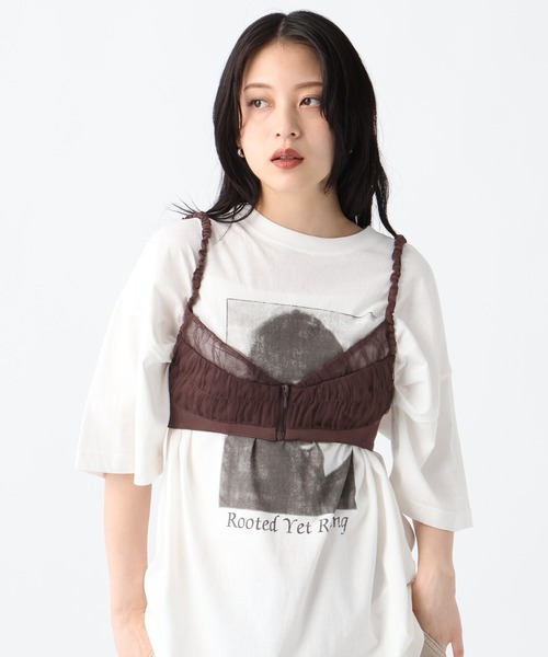 【未使用品タグ付き】GIVENCHY トップス　チュールレースビーズ付き　XS JEANASIS（ジーナシス） キャミソール チュールドッキングZIPブラ