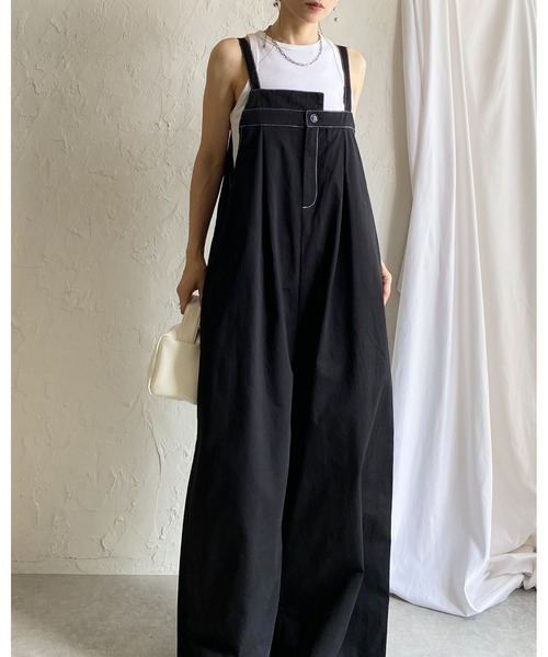She's Closet サロペット オーバーオール 綿ツイルフロントタック