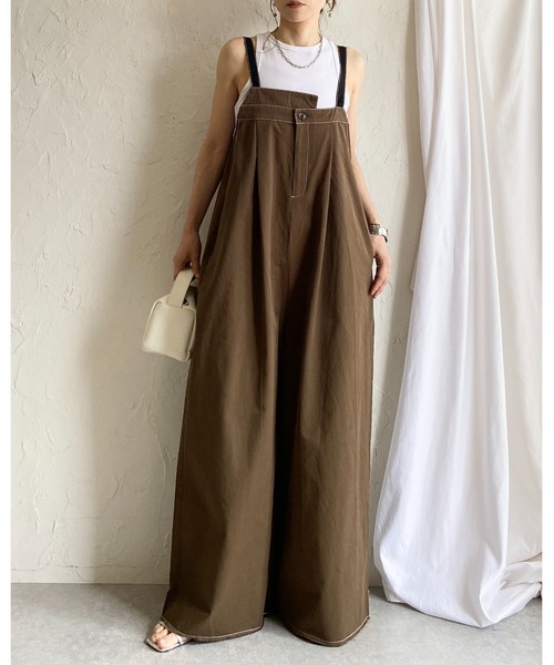 She's Closet サロペット オーバーオール 綿ツイルフロントタック