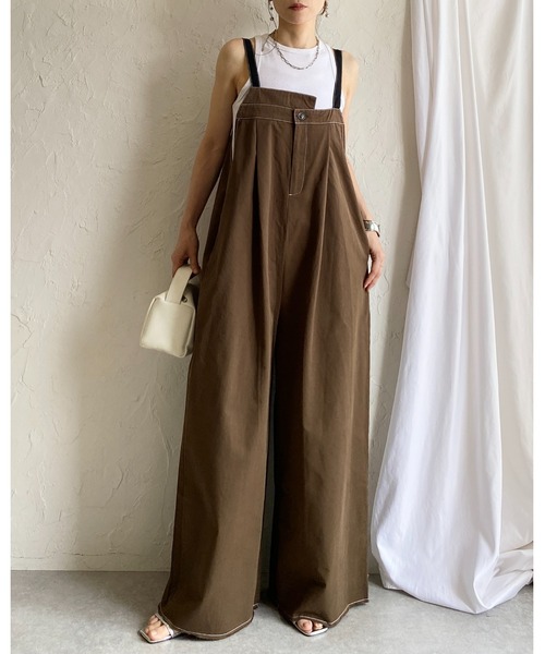 She's Closet サロペット オーバーオール 綿ツイルフロントタック