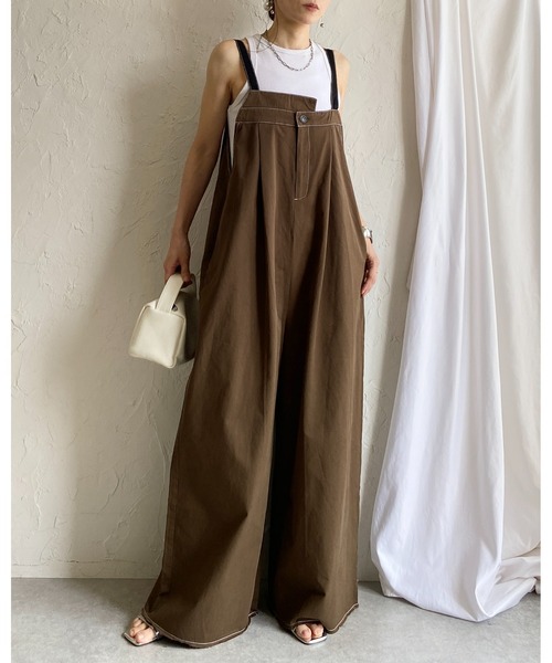She's Closet サロペット オーバーオール 綿ツイルフロントタック