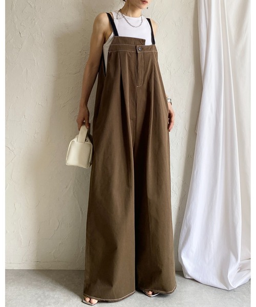 She's Closet サロペット オーバーオール 綿ツイルフロントタック