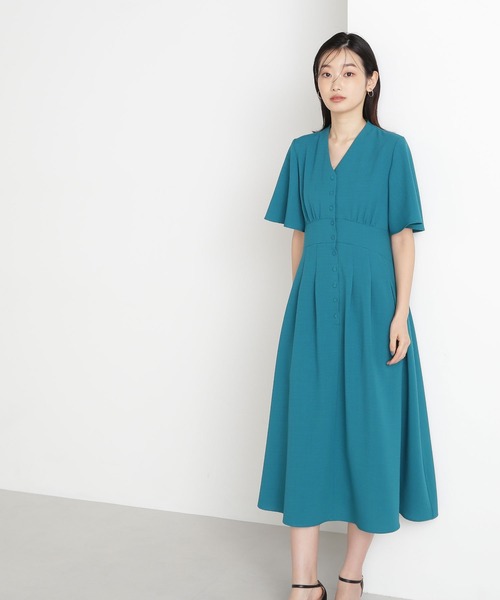 「NATURAL BEAUTY BASIC」 半袖ワンピース SMALL ネイビー レディース_画像2