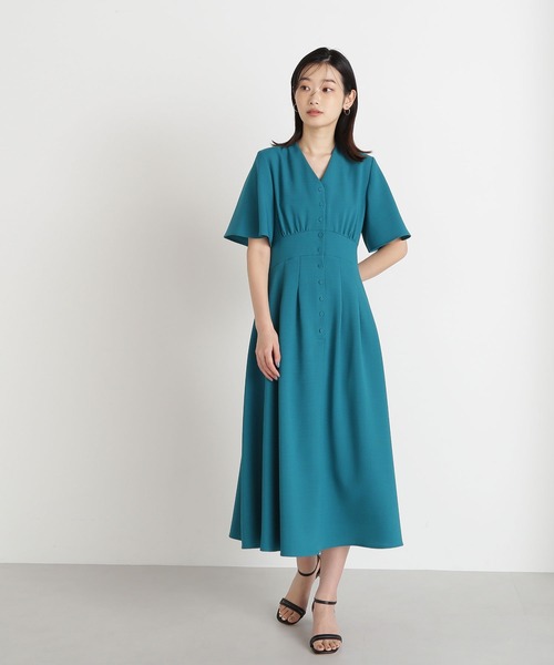 「NATURAL BEAUTY BASIC」 半袖ワンピース SMALL ネイビー レディース_画像4