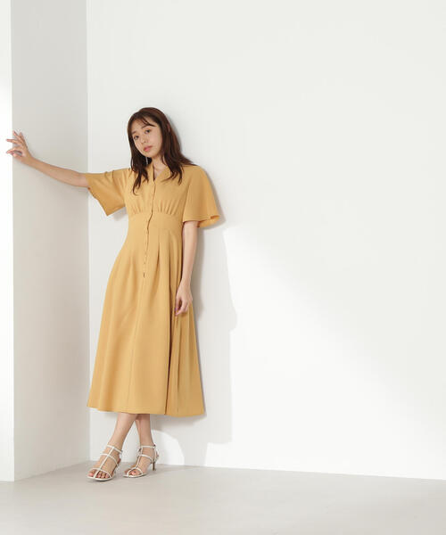 「NATURAL BEAUTY BASIC」 半袖ワンピース SMALL ネイビー レディース_画像8