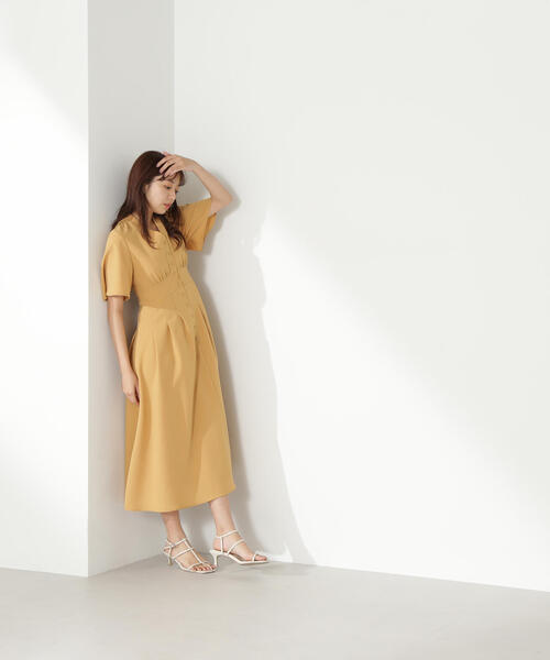 「NATURAL BEAUTY BASIC」 半袖ワンピース SMALL ネイビー レディース_画像9