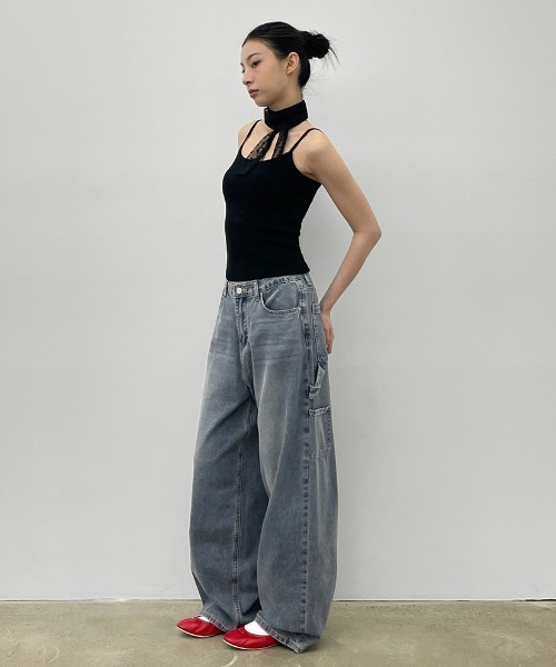 「BLACKUP」 デニムパンツ LARGE ライトブルー レディース_画像8