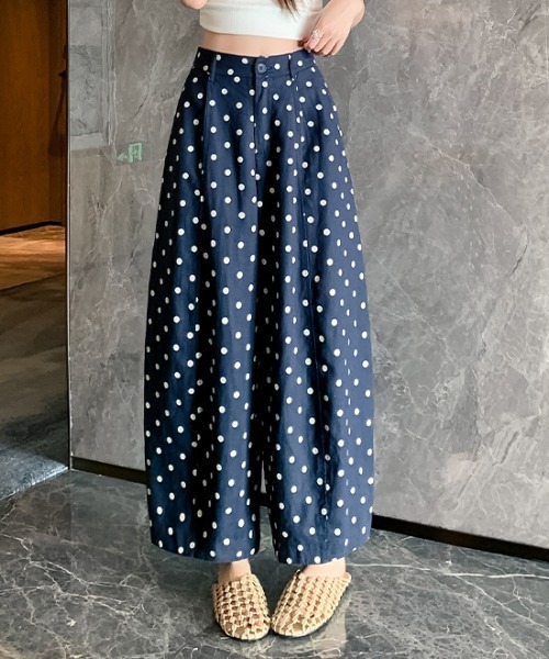 値下げ不可 ドット柄 黒 ワイドパンツ ワイドパンツ パンツ ドット柄