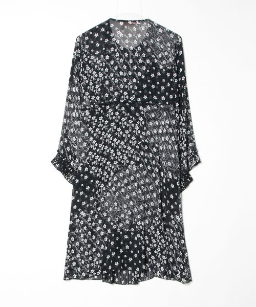 「SEE BY CHLOE」 花柄長袖ワンピース 34 ブラック レディース_画像2