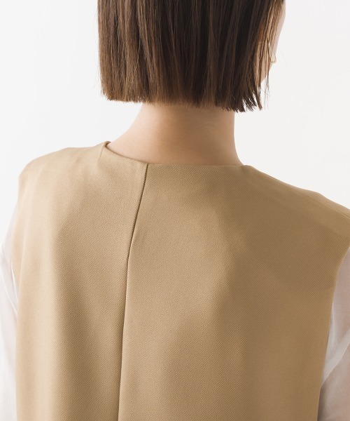 OMNES（ファッション） ベスト ジレ ノーカラーオープンサイド