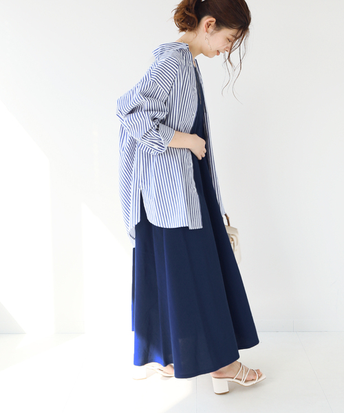 BCBG MAXAZRIA｜プリーツワンピース　ノースリーブ　フレア　　ブルー B.C STOCK ワンピース ノースリーブフレアワンピース : ZOZOTOWN