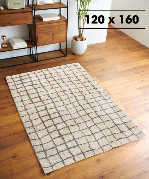 【JOURNAL STANDARD】チェック柄厚手ラグ journal standard Furniture （ジャーナルスタンダード