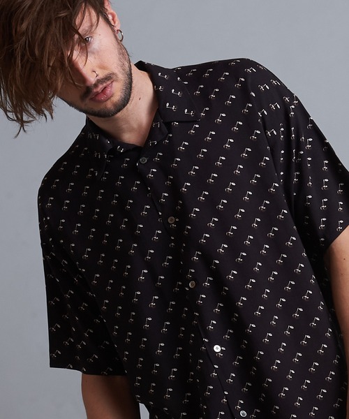 NO ID.（ノーアイディー） シャツ 「NO ID.」Cherry Print Open Collar