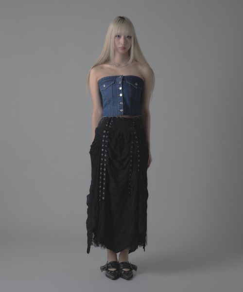 №728【DENIM Remake チュールSHOLDER♥】デニムストラップ №728【DENIM Remake チュールSHOLDER♥】デニムストラップ Sugar＆Co