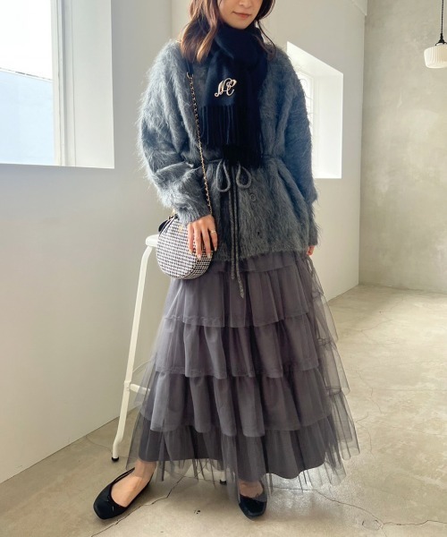 one after another NICE CLAUP ブローチ付きマフラー レディース