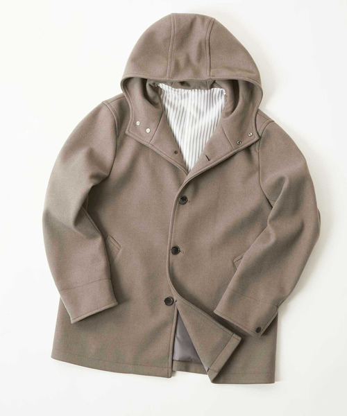 MEN'S MELROSE ブルゾン アウター ジャージーメルトンフーデッド