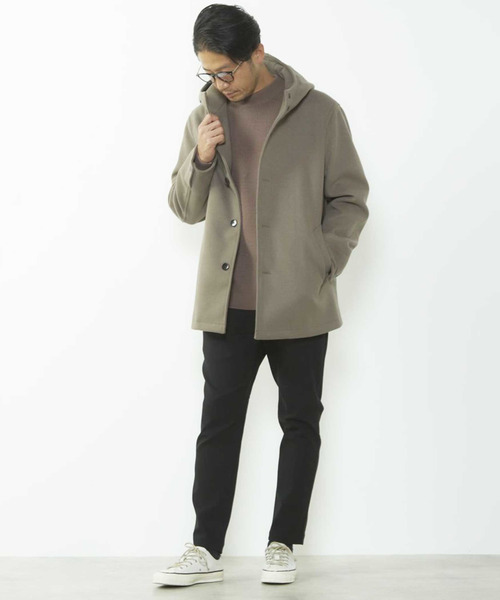 MEN'S MELROSE ブルゾン アウター ジャージーメルトンフーデッド