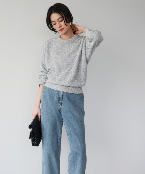 ELFRANK ニット セーター ラメニットプルオーバー レディース