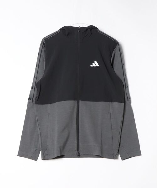 adidas コート ジャケット ファブリックミックスストレッチ